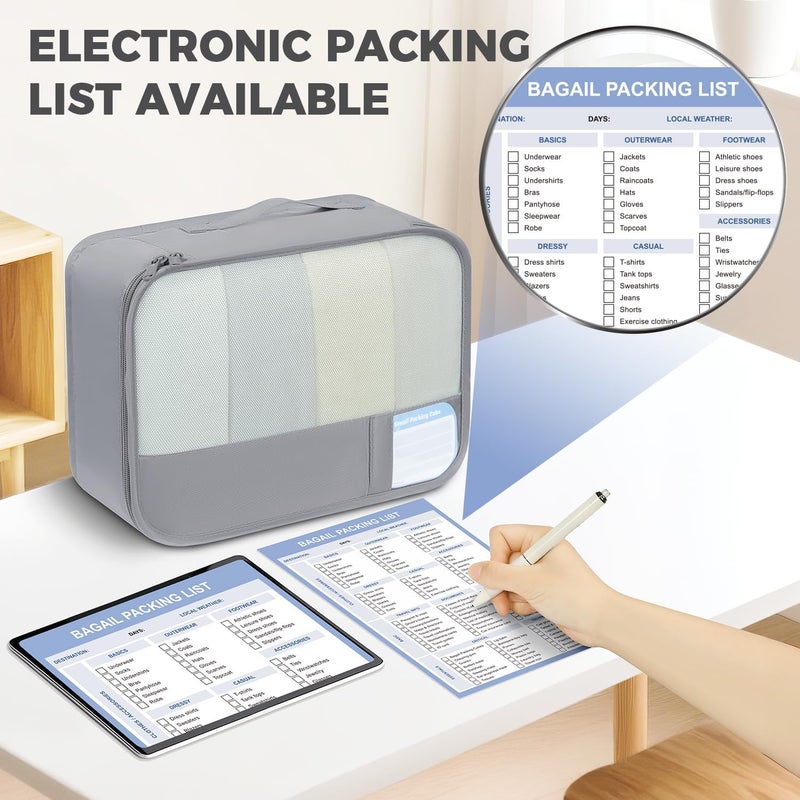 BAGAIL 9 Set Packing Cubes with Packing List Luggage Packing Organizers for Travel Accessories - Image 5